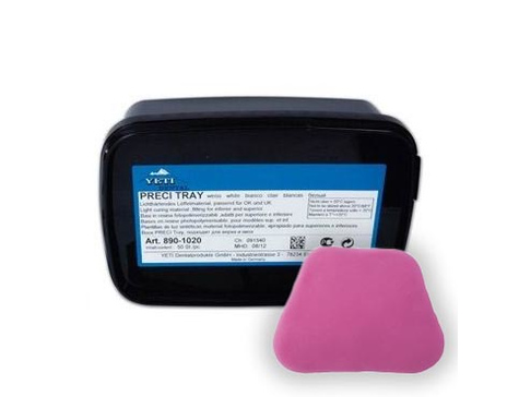 Yeti Preci Tray - материал светоотверждаемый для изготовления индивидуальных ложек, розовый, 890-1000 (50 шт)
