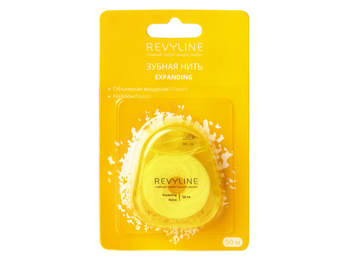 Зубная нить Revyline 840D Expanding floss(расширяющаяся) нейлон, вощеная, 50м