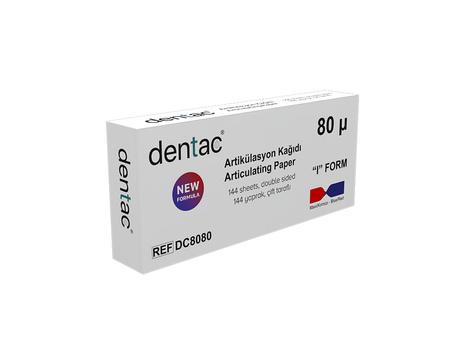 Артикуляционная бумага синяя/красная Dentac - 144 листов, 80 мкм
