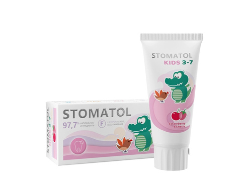 Зубная паста детская Stomatol (банан-манго, клубника-вишня), 50 г