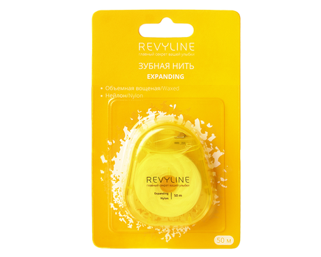 Зубная нить Revyline 840D Expanding floss(расширяющаяся) нейлон, вощеная, 50м