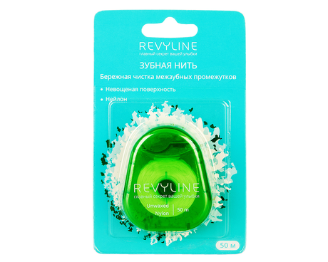 Зубная нить Revyline нейлон, невощеная, 50 м