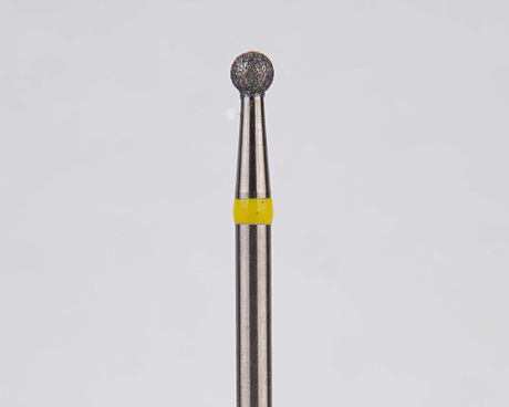 Алмазный бор турбинный стоматологический 836.314.001.015.018 «Шар» желтая насечка d=1,8 мм (5 шт)