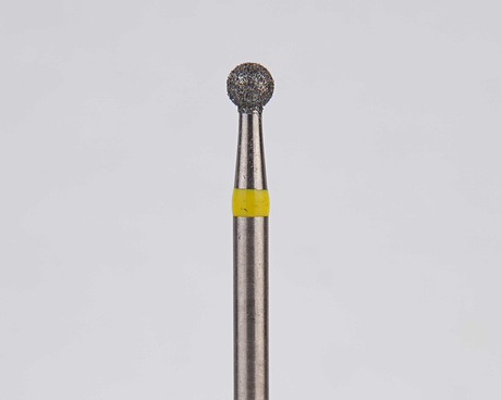 Алмазный бор турбинный стоматологический 836.314.001.018.021 «Шар» желтая насечка d=2,1 мм (5 шт)