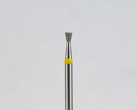 Алмазный бор турбинный стоматологический 836.314.010.016.014 «Обратный конус» желтая насечка d=1,4 мм (5 шт)