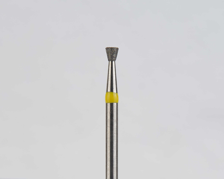 Алмазный бор турбинный стоматологический 836.314.010.016.016 «Обратный конус» желтая насечка d=1,6 мм (5 шт)