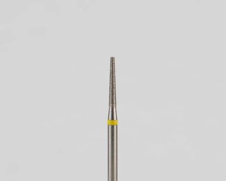 Алмазный бор турбинный стоматологический 836.314.168.080.012 «Конус усеченный» желтая насечка d=1,2 мм (5 шт)