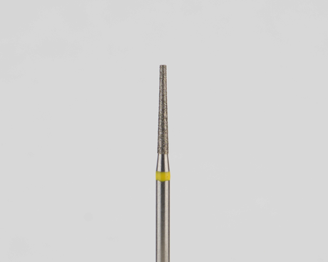 Алмазный бор турбинный стоматологический 836.314.168.100.012 «Конус усеченный» желтая насечка d=1,2 мм (5 шт)