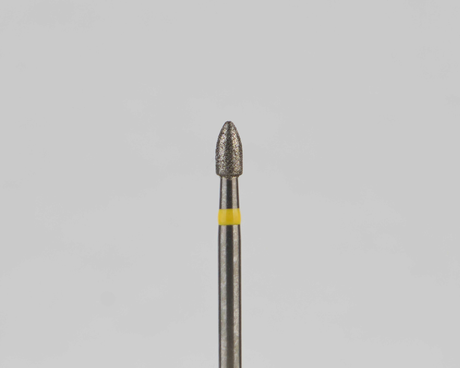 Алмазный бор турбинный стоматологический 836.314.499.035.018 «Пуля короткая» желтая насечка d=1,8 мм (5 шт)