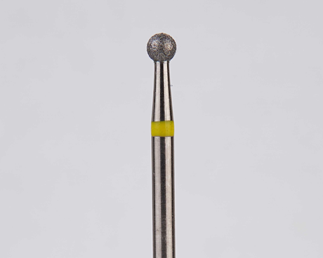 Алмазный бор турбинный стоматологический 836.315.001.018.021 «Шар» желтая насечка d=2,1 мм (5 шт)