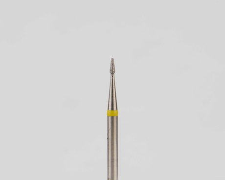 Алмазный бор турбинный стоматологический 836.315.194.021.007 «Конус закругленный» желтая насечка d=0,7 мм (5 шт)
