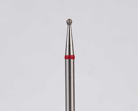 Алмазный бор турбинный стоматологический 856.314.001.006.009 «Шар» красная насечка d=0,9 мм (5 шт)