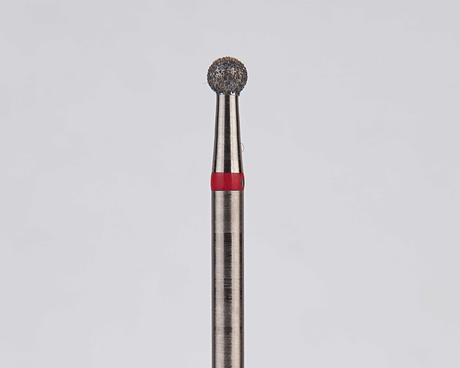 Алмазный бор турбинный стоматологический 856.314.001.015.018 «Шар» красная насечка d=1,8 мм (5 шт)