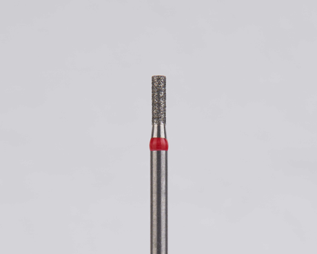 Алмазный бор турбинный стоматологический 856.314.107.040.012 «Цилиндр» красная насечка d=1,2 мм (5 шт)