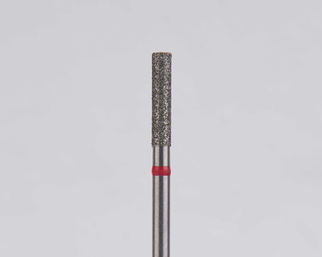 Алмазный бор турбинный стоматологический 856.314.107.080.016 «Цилиндр» красная насечка d=1,6 мм (5 шт)