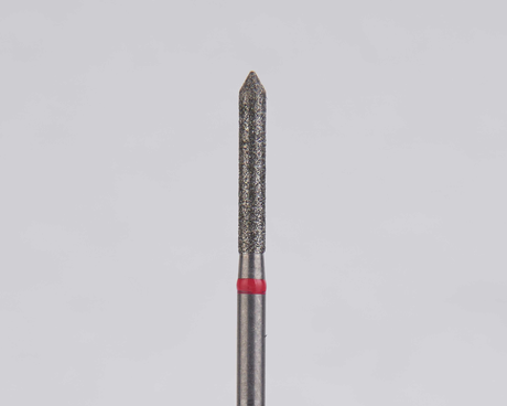 Алмазный бор турбинный стоматологический 856.314.126.100.014 «Цилиндр с острием» красная насечка d=1,4 мм (5 шт)