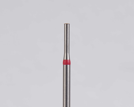 Алмазный бор турбинный стоматологический 856.314.150.001.012 «Цилиндр с острием» красная насечка d=1,2 мм (5 шт)