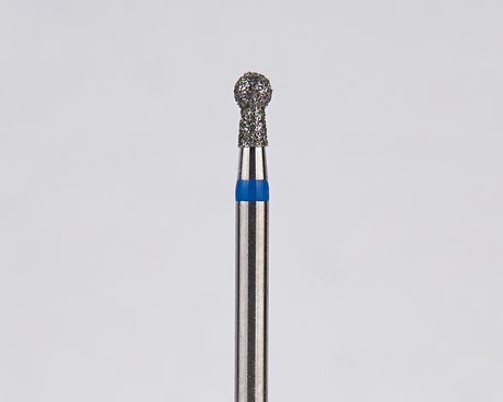 Алмазный бор турбинный стоматологический 866.314.002.035.018 «Шар с шейкой» синяя насечка d=1,8 мм (5 шт)