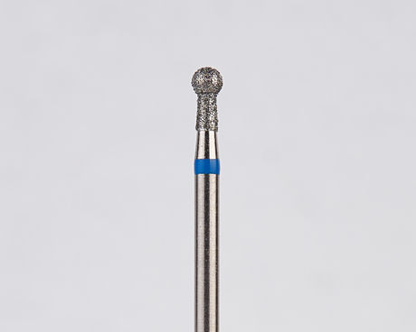 Алмазный бор турбинный стоматологический 866.314.002.040.021 «Шар с шейкой» синяя насечка d=2,1 мм (5 шт)