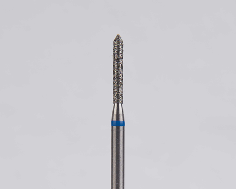 Алмазный бор турбинный стоматологический 866.314.126.080.012 «Цилиндр с острием» синяя насечка d=1,2 мм (5 шт)