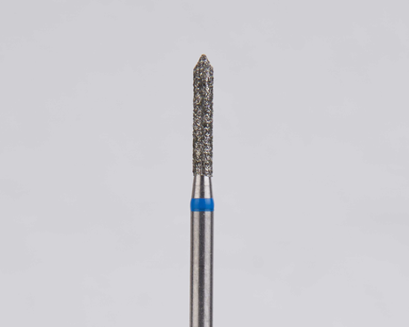 Алмазный бор турбинный стоматологический 866.314.126.080.014 «Цилиндр с острием» синяя насечка d=1,4 мм (5 шт)