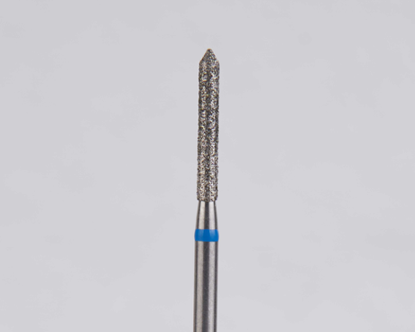Алмазный бор турбинный стоматологический 866.314.126.100.014 «Цилиндр с острием» синяя насечка d=1,4 мм (5 шт)