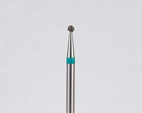Алмазный бор турбинный стоматологический 876.314.001.009.012 «Шар» зеленая насечка d=1,2 мм (5 шт)