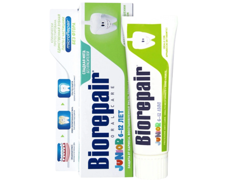 Зубная паста Biorepair Junior со вкусом мяты (от 6 до 12 лет)