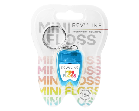 Зубная нить Revyline floss mini, вощеная, полиэстер с бамбуковым углём, 15м
