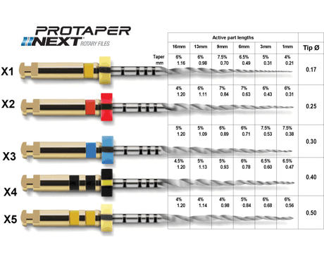 ProTaper Next - файл для препарирования корневых каналов (3 шт)