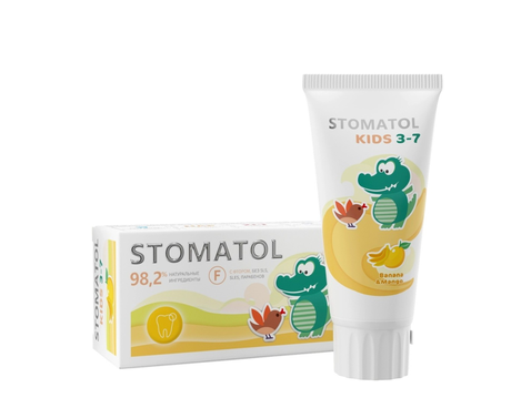 Зубная паста детская Stomatol (банан-манго, клубника-вишня), 50 г